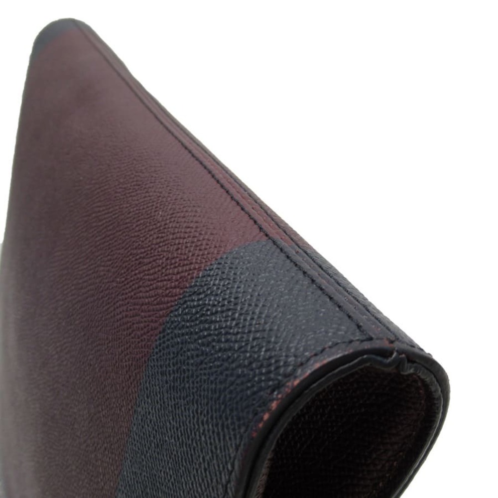 Burberry clutch bag Navy Blue Burgundy Red leather classic favorite - Picture 3 of 3